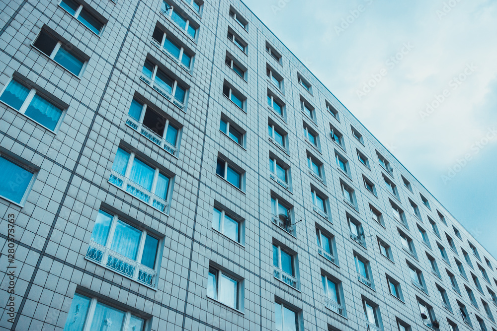 plattenbau building at east berlin, germany