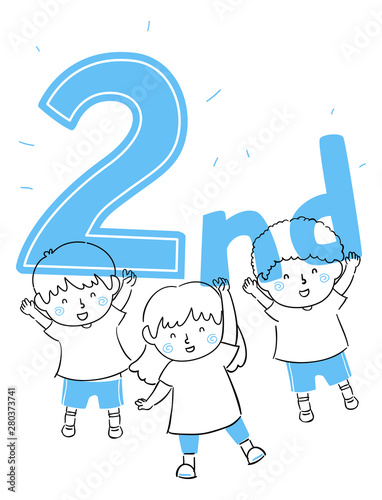 Kids Hold Second Illustration