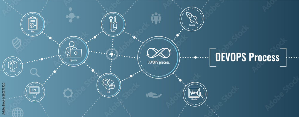DevOps Icon Set - Dev Ops Web Header Banner DevOps Icon Set - Dev Ops Web Header Banner
