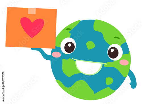 Earth Donation Mascot Globa...