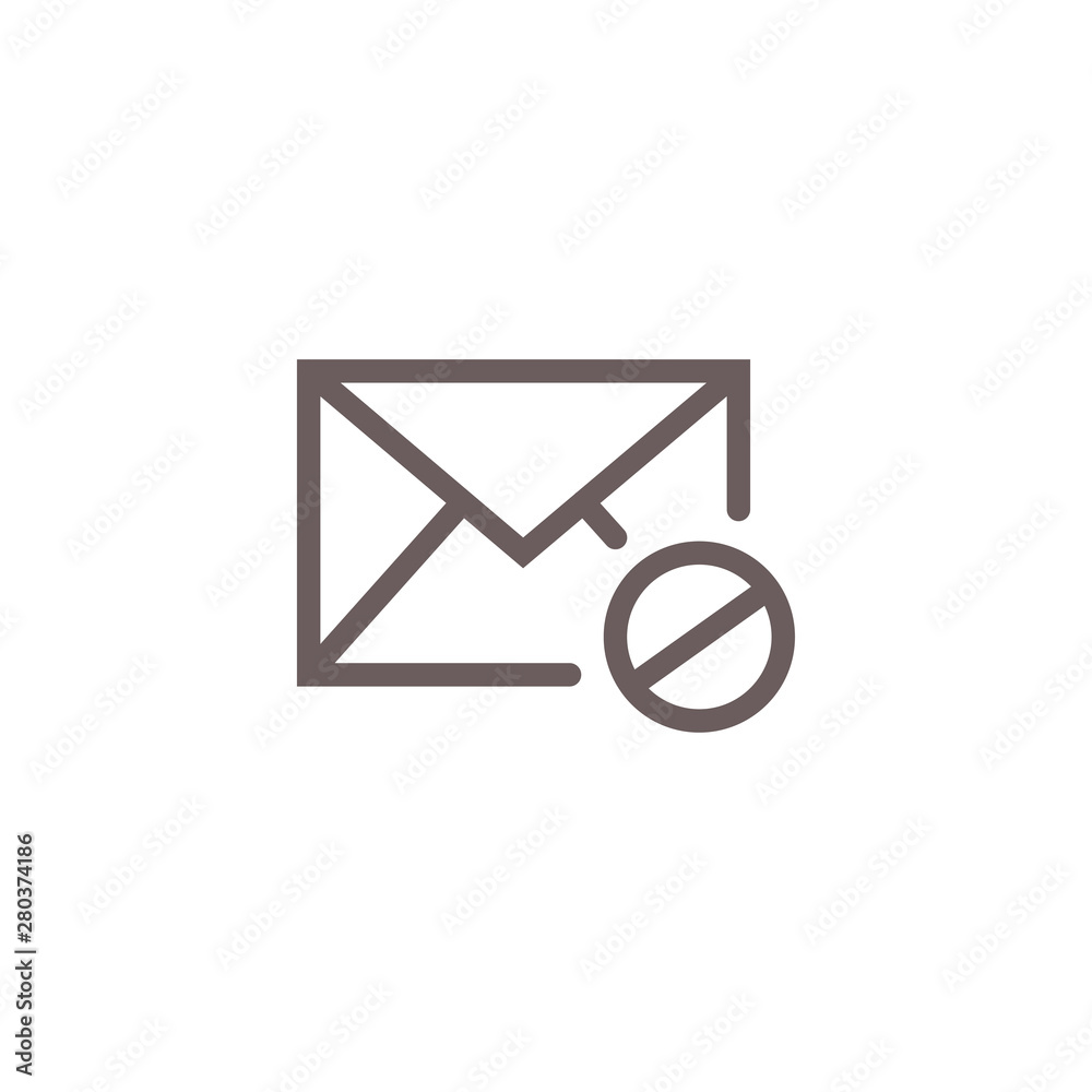 Email Marketing Rules and Regulations Icon with Email Unsubscribe Rule Idea Email Marketing Rules and Regulations Icon with Email Unsubscribe Rule Idea
