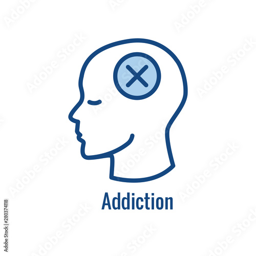 Drug   Alcohol Dependency Icon - shows drug addiction imagery