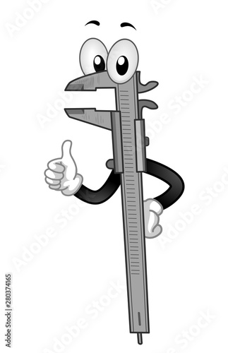 Mascot Engineer Caliper Illustration