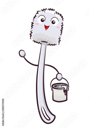 Mascot Toilet Brush Illustr...
