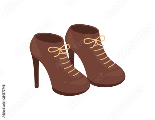 Woman shoes vector icon isolated on white background. Fashion footwear design.