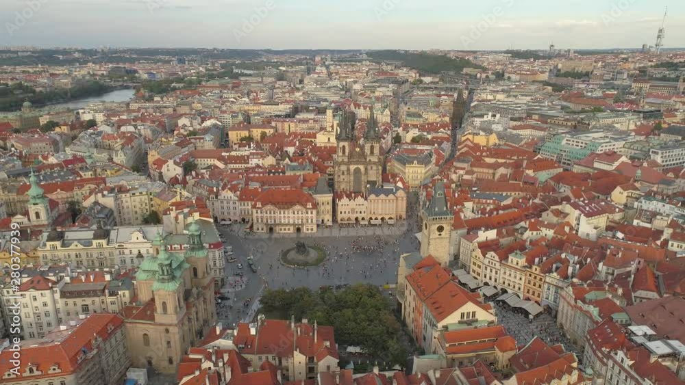 PRAGUE, CZECH REPUBLIC - MAY, 2019: Aerial pamorama drone view of the city centre, cityscape of Prague. PRAGUE, CZECH REPUBLIC - MAY, 2019: Aerial pamorama drone view of the city centre, cityscape of Prague.