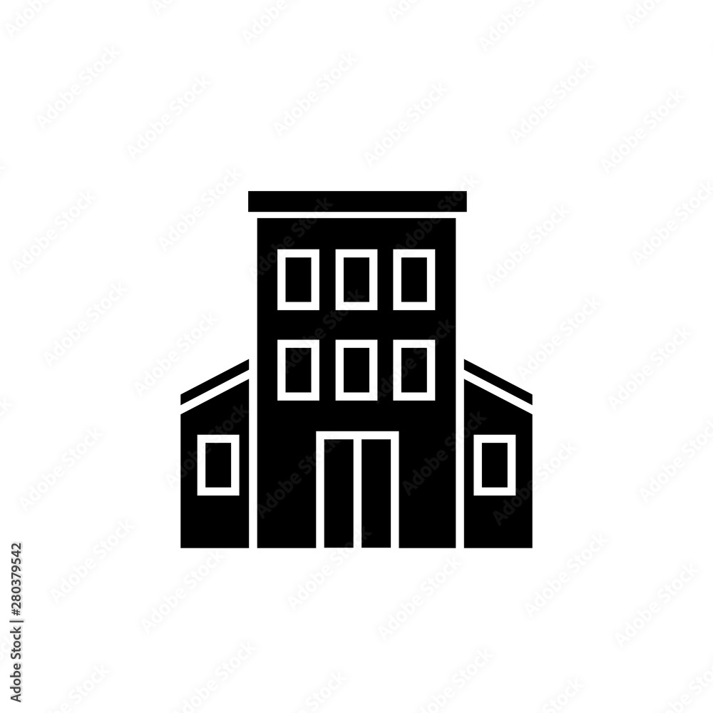 Administration building vector icon on white background Administration building vector icon on white background