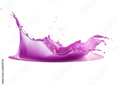 purple paint splash isolated on white background