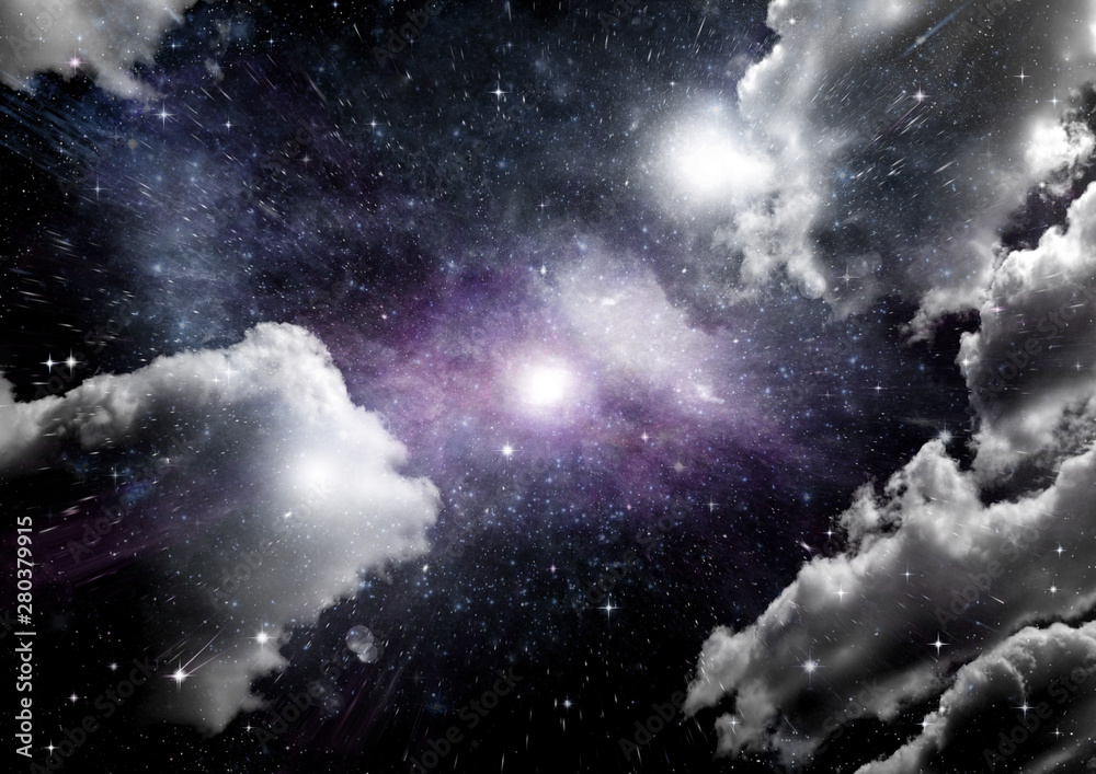 Obraz premium galaxy in a free space. 3D rendering