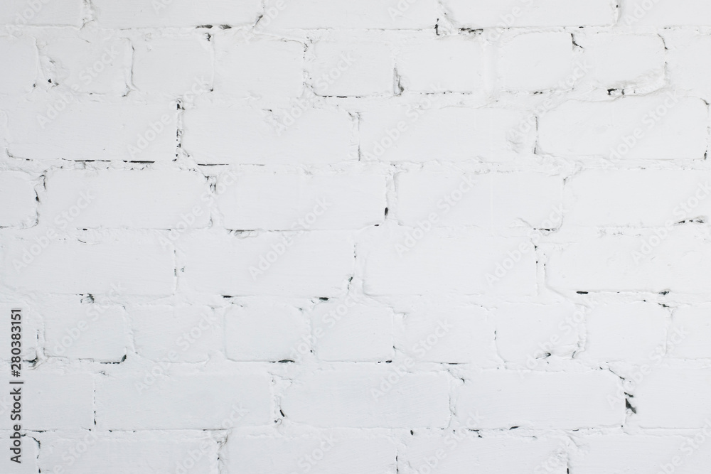 Fototapeta premium White brick wall, background, wallpaper, mockup