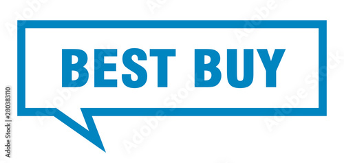 best buy sign. best buy square speech bubble. best buy