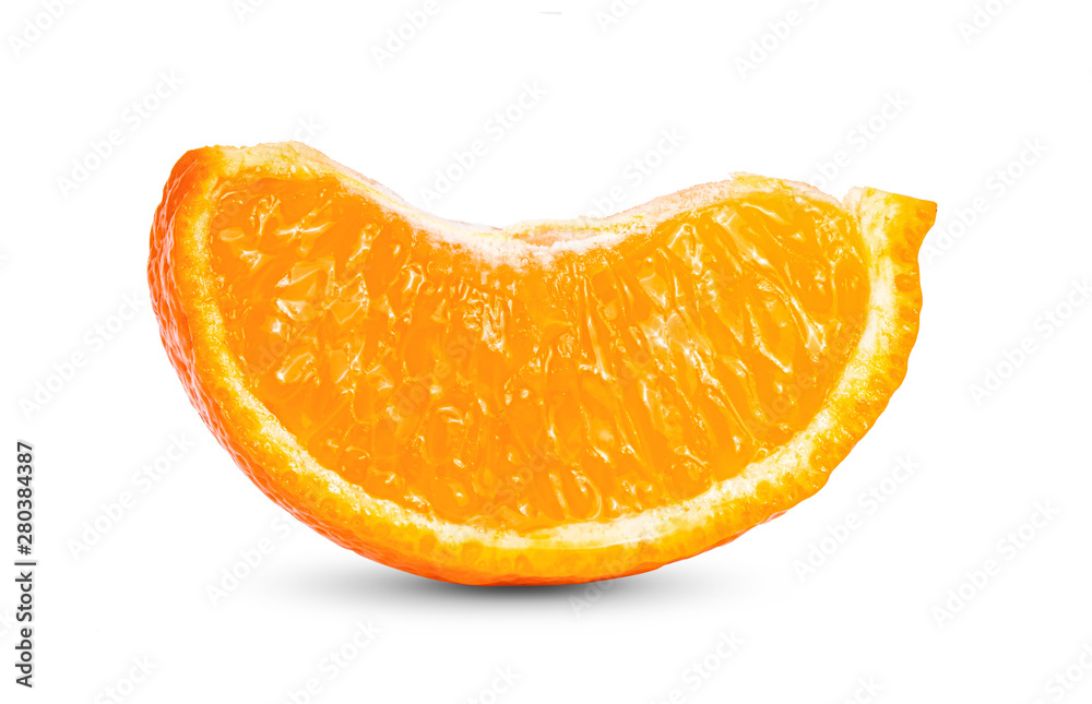slice orange mandarin isolated on white background.full depth of field slice orange mandarin isolated on white background.full depth of field