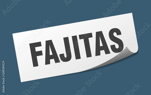 fajitas sticker. fajitas square isolated sign. fajitas