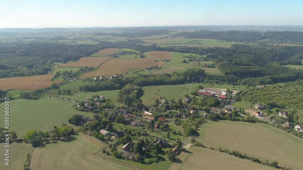 Ruins of Gothic castle Trosky in National Park Czech Paradise. Aerial view to medieval monument in Czech Republic. Ruins of Gothic castle Trosky in National Park Czech Paradise. Aerial view to medieval monument in Czech Republic.
