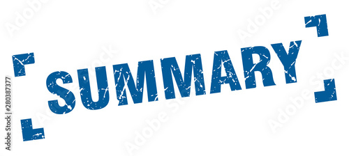 summary stamp. summary square grunge sign. summary