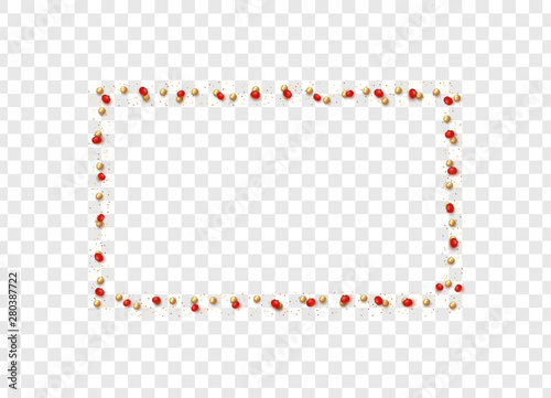 Realistic Red berries of Rowan and pearl, isolated on a transparent background.