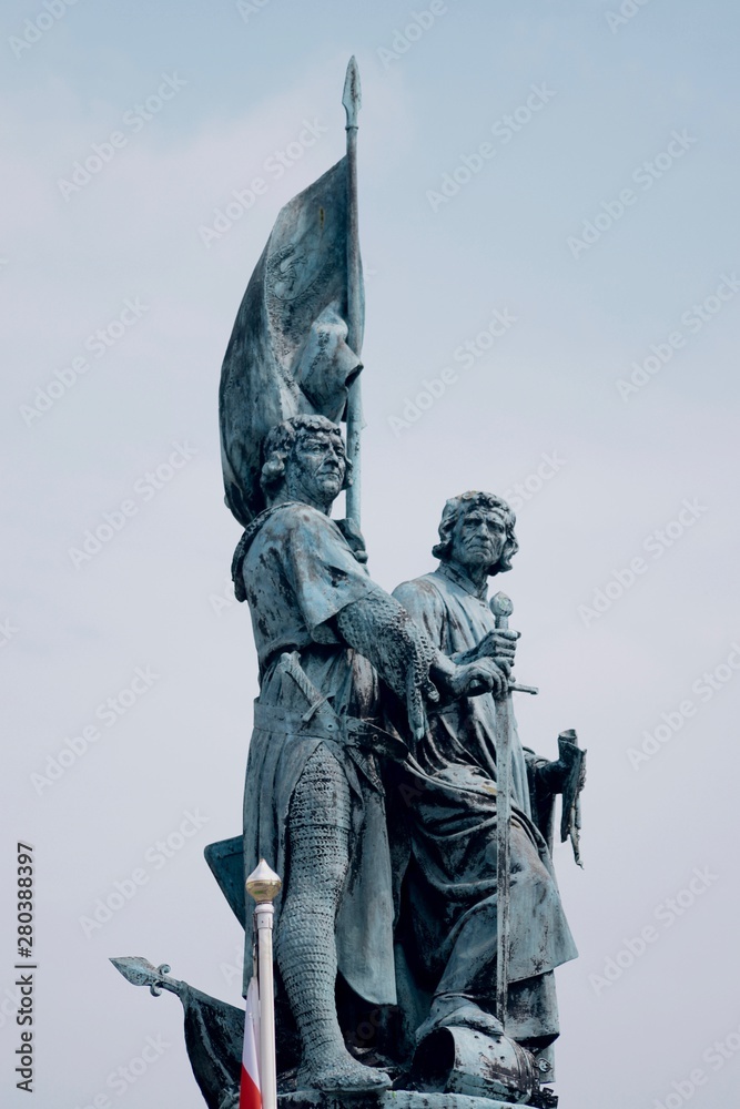 Fototapeta premium Caballeros de Metal en Bruge, Brujas.