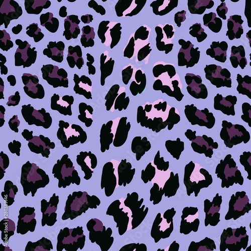 A pattern of leopard spots on a purple background