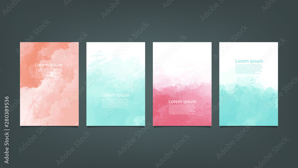 set of watercolor Brochure template for you design,vector.