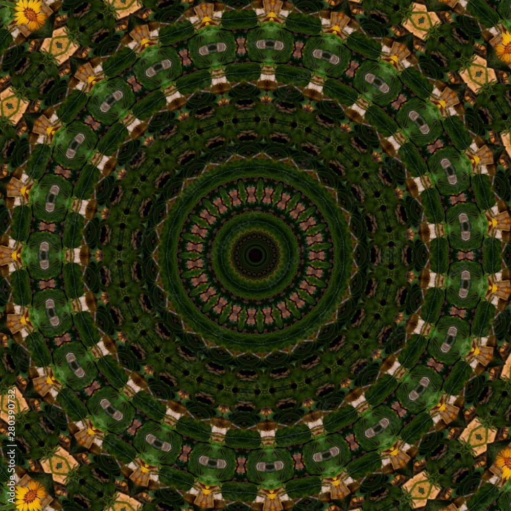 Obraz premium kaleidoscope background design in the shape of flowers
