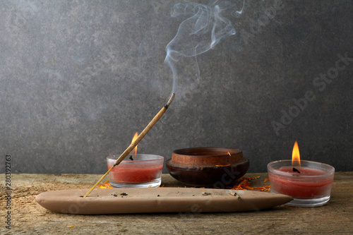 Photos Incense stick and smoke from incense burning