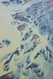 Diseños fluviales. Deshielo glaciar. Río Pjórsa. Suroeste de Islandia