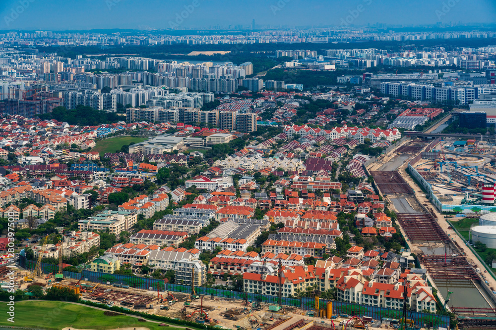 Obraz premium Aerial view of Bedok area in Singapore