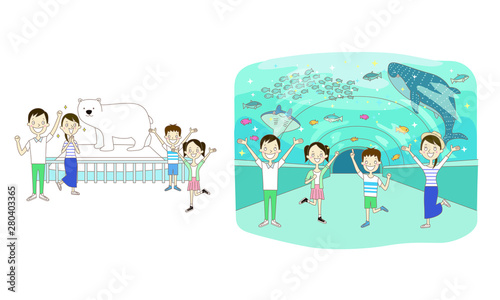 イラスト：家族旅行