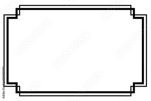 Simple Vector, Black Frame, Double outline, for Certificate, Placard or lunar element design, at white