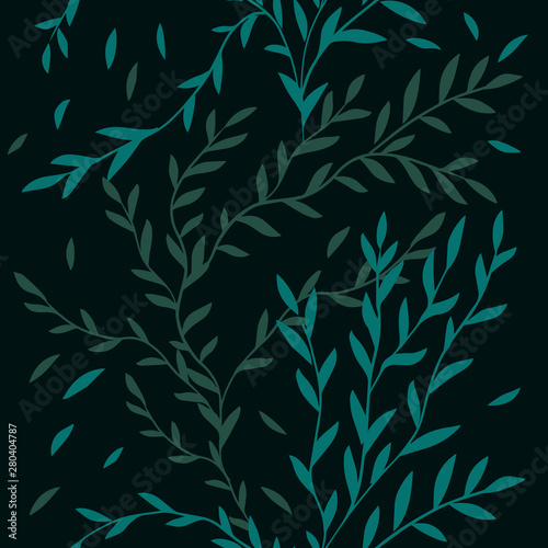 The seamless background is graceful twigs. Vector