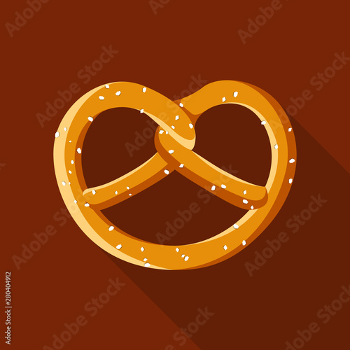 Soft pretzel food oktoberfest octoberfest icon symbol flat design vector