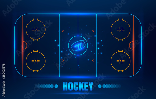 Hockey stadium line illustration