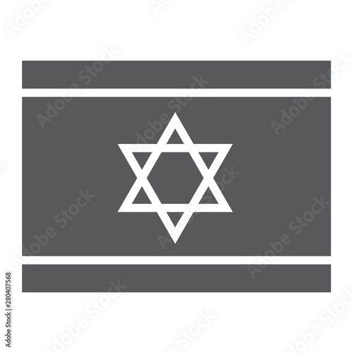 Israel flag glyph icon, national and country, israeli flag sign, vector graphics, a solid pattern on a white background.