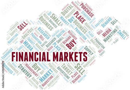 Financial Markets word cloud. Vector made with text only.