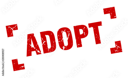 adopt stamp. adopt square grunge sign. adopt