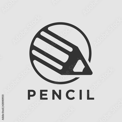 pencil concept logo vector, with a simple style