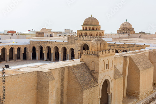 View of Great Mosque of Kairouan in Tunisia
