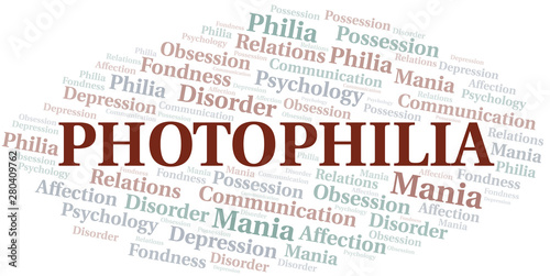 Photophilia word cloud. Type of Philia.