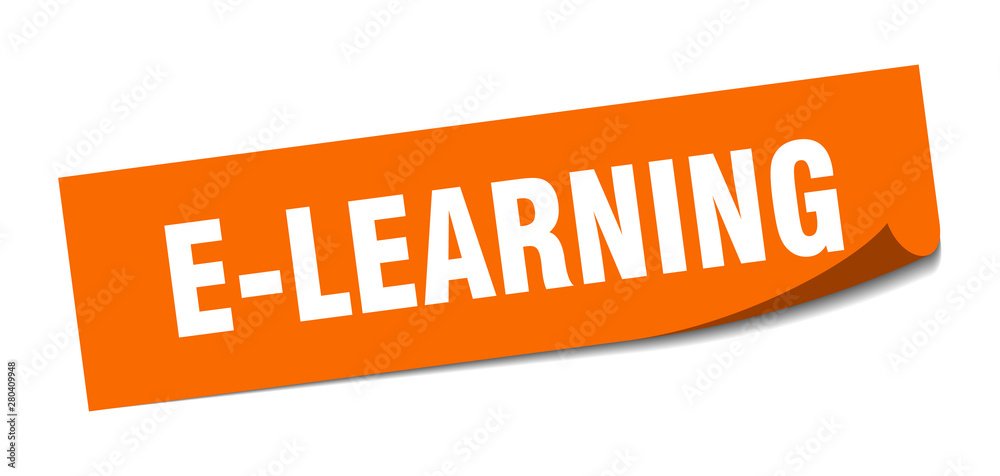 e-learning sticker. e-learning square isolated sign. e-learning