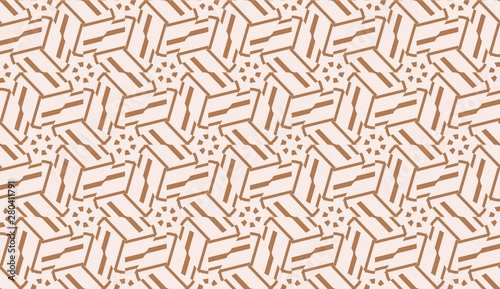 Pattern with polygonal geometric elements. Vector Seamless illustration. Template for wallpaper, interior design, decoration, scrapbooking page.