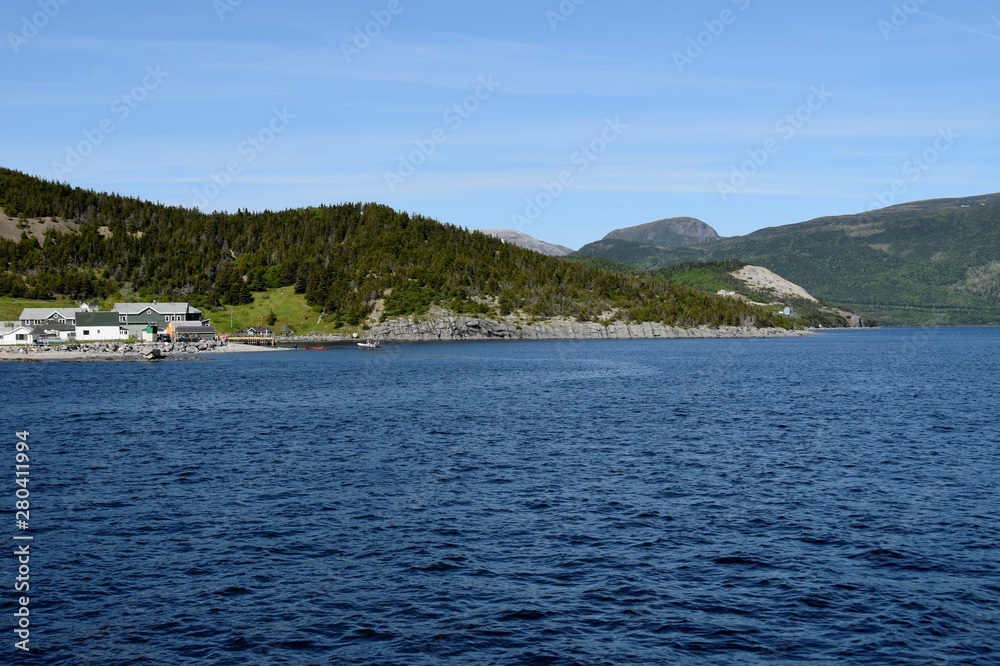 shoreline along the Bonne Bay in the Gros Morne National Park, Newfoundland and Labrador Canada