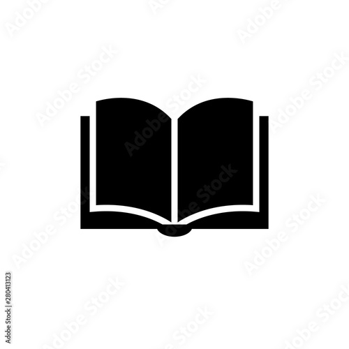 Book vector icon. Library logotype. Paper book.