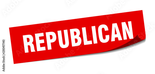 republican sticker. republican square isolated sign. republican