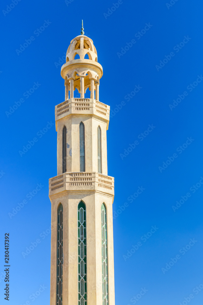 Minaret of the mosque in Hurghada city, Egypt