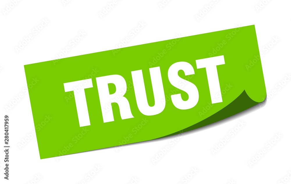 trust sticker. trust square isolated sign. trust trust sticker. trust square isolated sign. trust