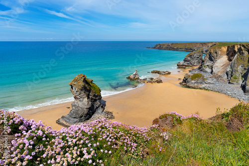 Queen Bess rock Bedruthan Cornwall photo