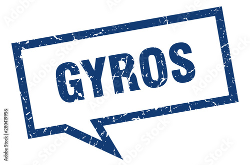 gyros sign. gyros square speech bubble. gyros