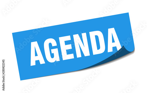 agenda sticker. agenda square isolated sign. agenda