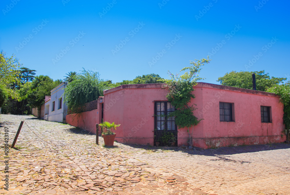 The streets of Colonia del Sacramento, a city in southwestern Uruguay . The streets of Colonia del Sacramento, a city in southwestern Uruguay .