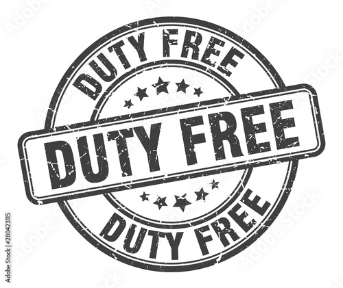 duty free stamp. duty free round grunge sign. duty free